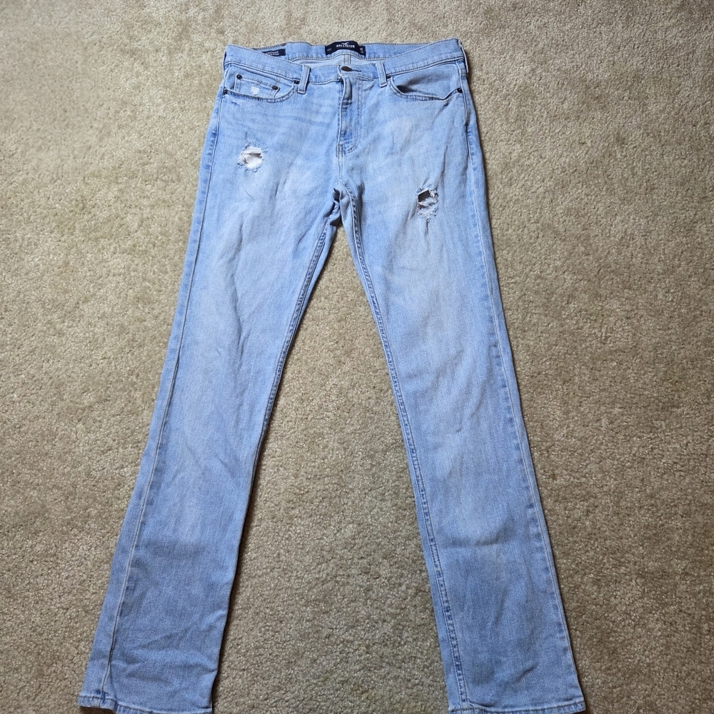 Y2K Hollister Distressed Epic Flex Slim Straight Denim Jeans-Size 32/34